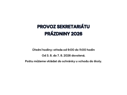 Úřední hodiny na sekretariátu školy
